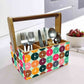 Wooden Tissue Stand for Table Spoons Forks Knives Organizer - Mapping Design Nutcase