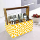 Wooden Cutlery Rack for Dining Table With Handle - Yellow Flower Nutcase