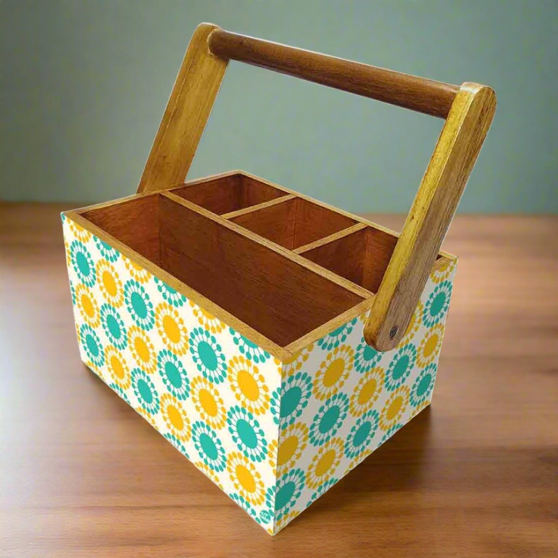 Cutlery Tissue Holder for Table With Handle Kitchen Organizer - Floral Nutcase