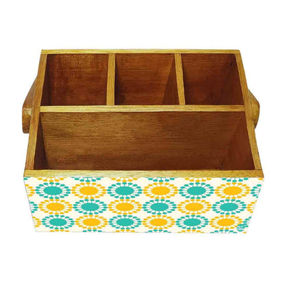 Cutlery Tissue Holder for Table With Handle Kitchen Organizer - Floral Nutcase