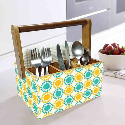 Cutlery Tissue Holder for Table With Handle Kitchen Organizer - Floral Nutcase