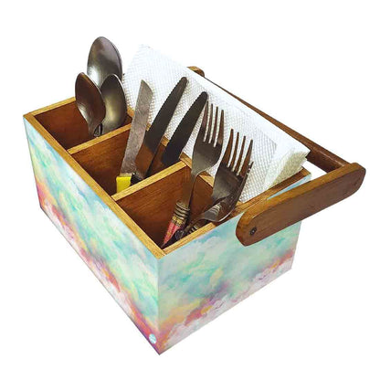 Cutlery Tissue Holder for Dining Table Spoons Knives Organizer - Watercolor Nutcase