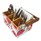 Cutlery and Tissue Holder With Handle for Dining Table Organizer - Hibiscus Nutcase
