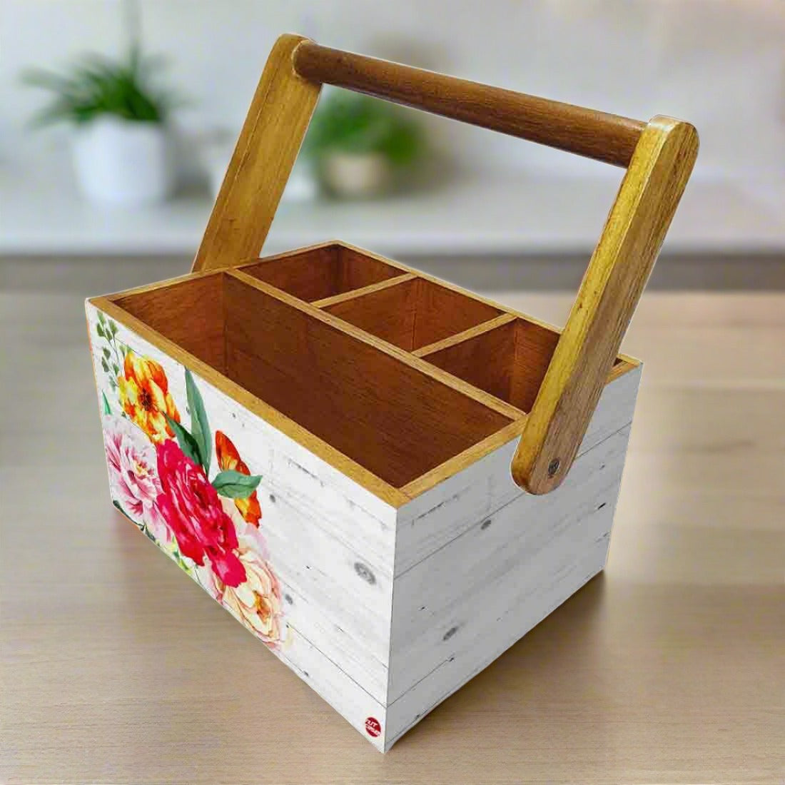 Cutlery Holder Spoon Stand for kitchen With Handle - Roses Nutcase