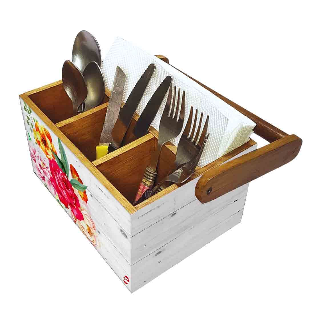 Cutlery Holder Spoon Stand for kitchen With Handle - Roses Nutcase