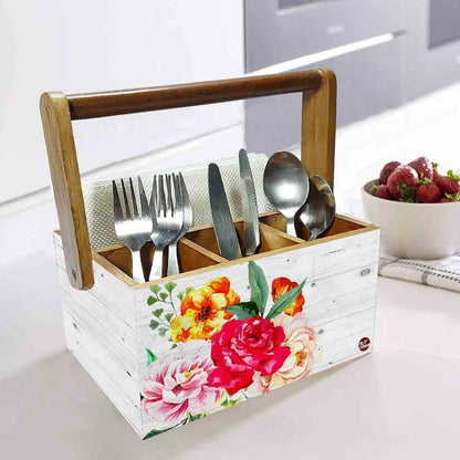 Cutlery Holder Spoon Stand for kitchen With Handle - Roses Nutcase