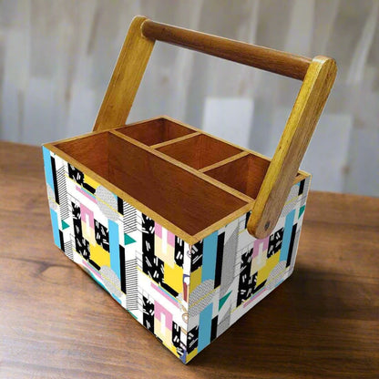 Cutlery Holder for Kitchen Silverware Caddy Organizer Spoons Tissue  - Multi Box Pattern Nutcase