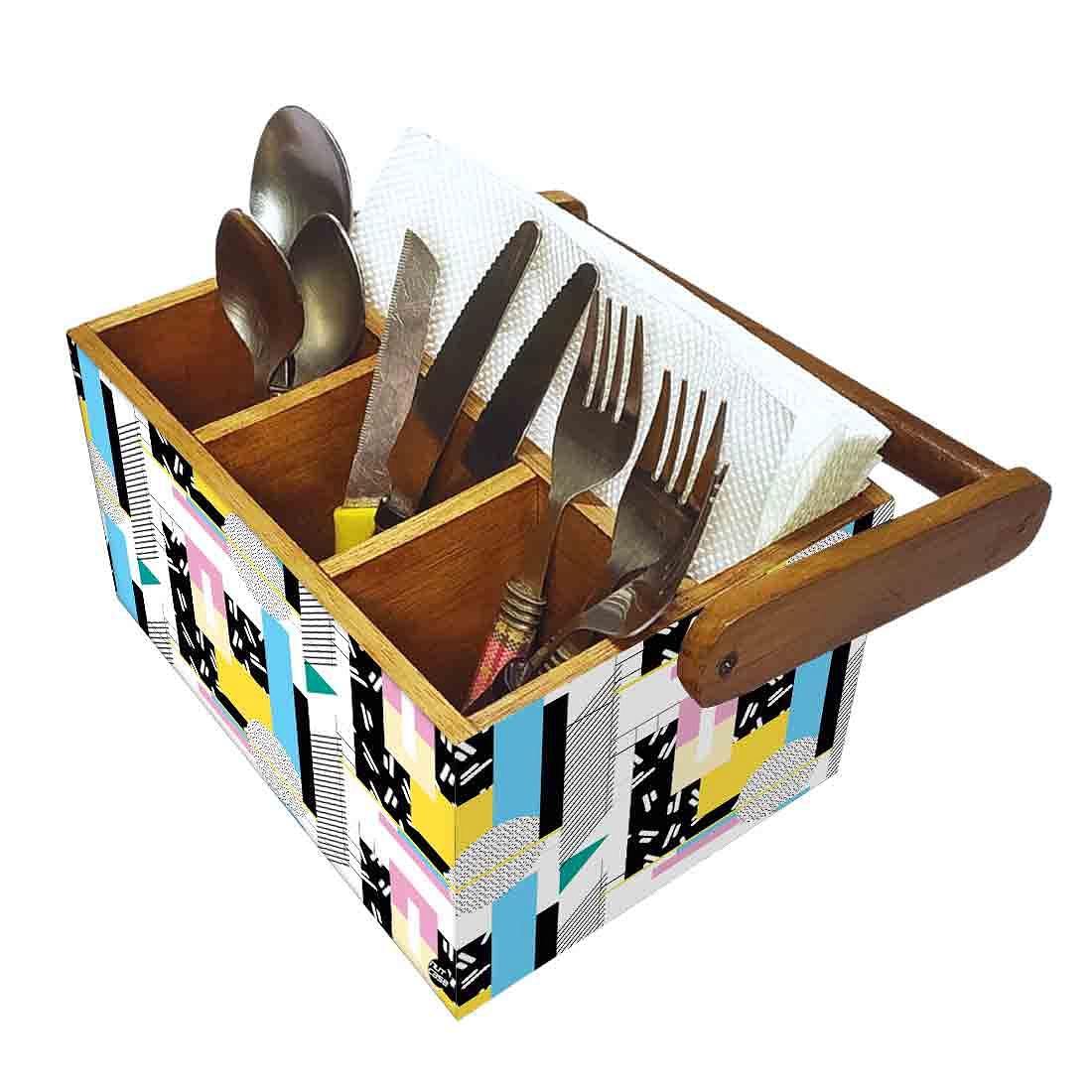 Cutlery Holder for Kitchen Silverware Caddy Organizer Spoons Tissue  - Multi Box Pattern Nutcase