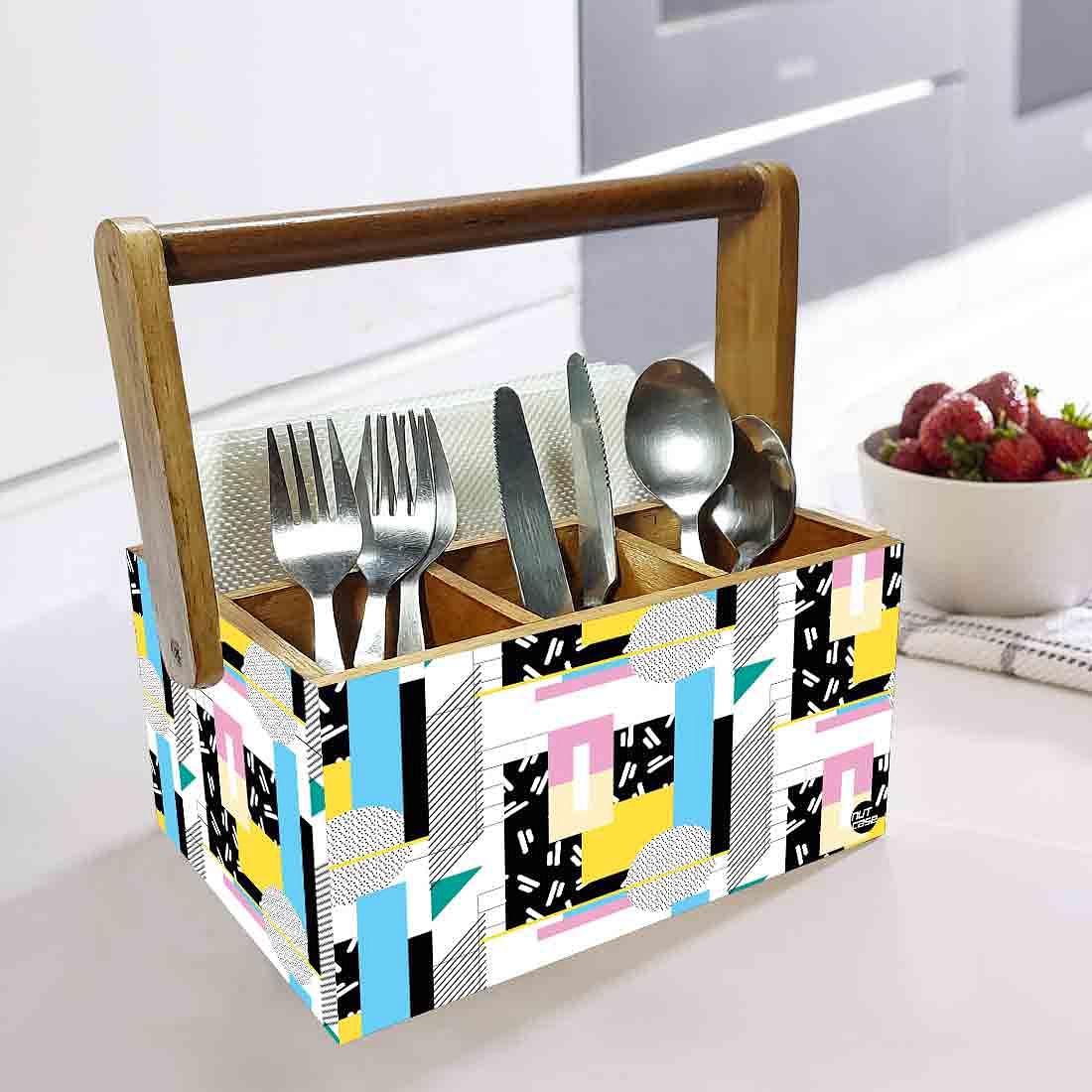 Cutlery Holder for Kitchen Silverware Caddy Organizer Spoons Tissue  - Multi Box Pattern Nutcase