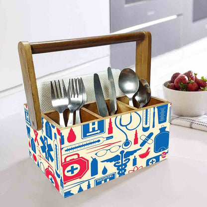 Cutlery Holder Stand Silverware Caddy Organizer for Kitchen - Doctors Prescription Nutcase