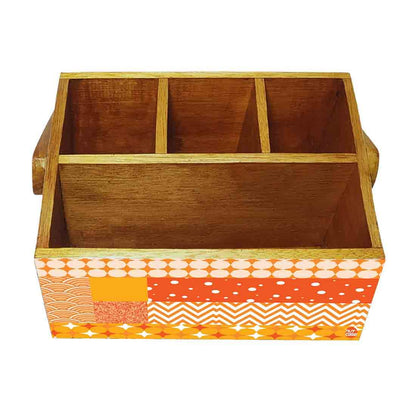 Tissue and Cutlery Holder for kitchen Organizer With Handle - Box Pattern Nutcase