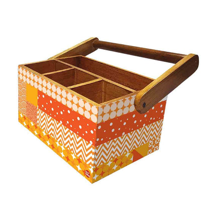 Tissue and Cutlery Holder for kitchen Organizer With Handle - Box Pattern Nutcase