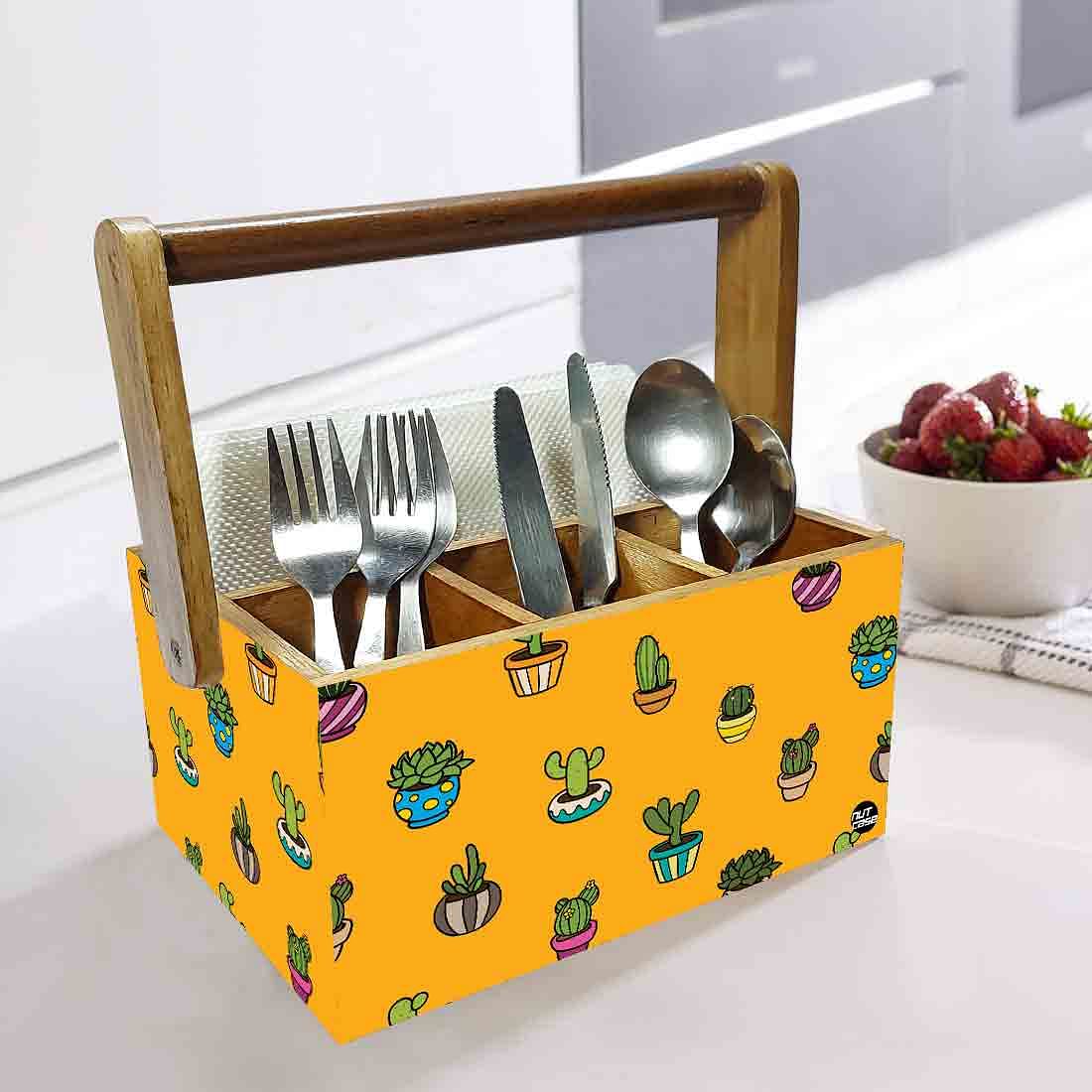 Condiment Cutlery Tissue Holder With Handle for Kitchen Organizer - Cactus Pots Nutcase