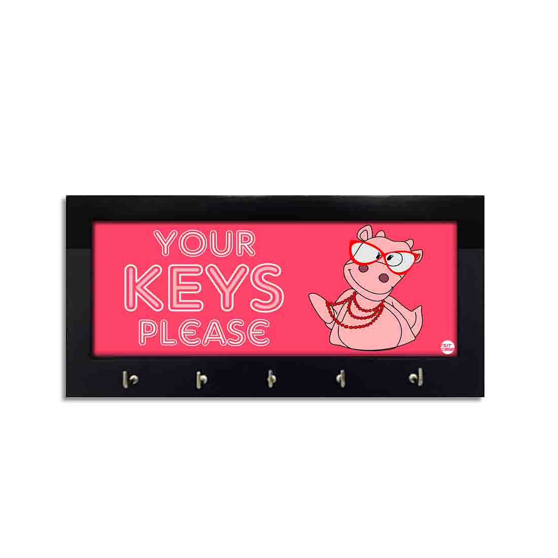 Wooden Key Holder Hanger for Wall Keys Stand - Pink Nutcase