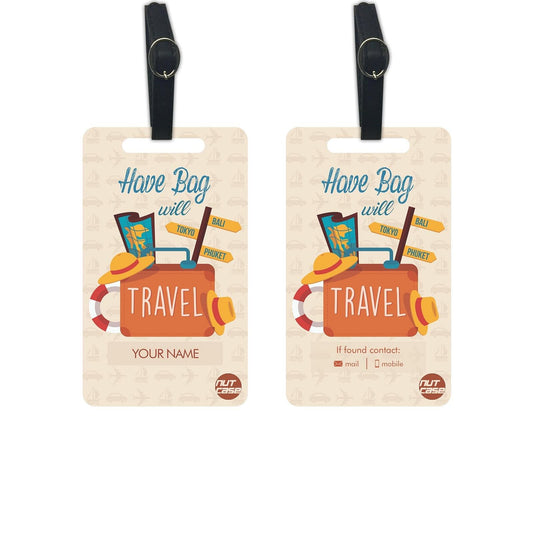 Personalized Travel Luggage Tag - Add your Name - Set of 2 Nutcase