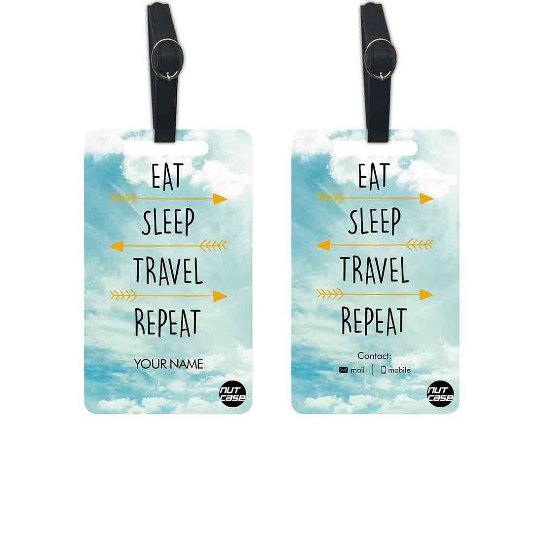 Small Personalized Suitcase Tags - Add your Name - Set of 2 Nutcase