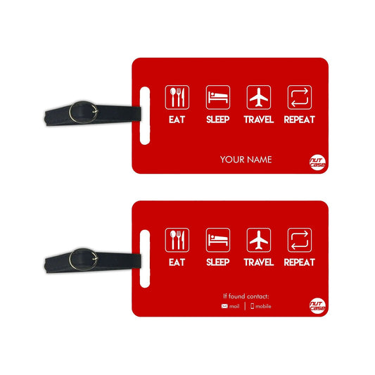 Customized Small Luggage Tags - Add your Name - Set of 2 Nutcase