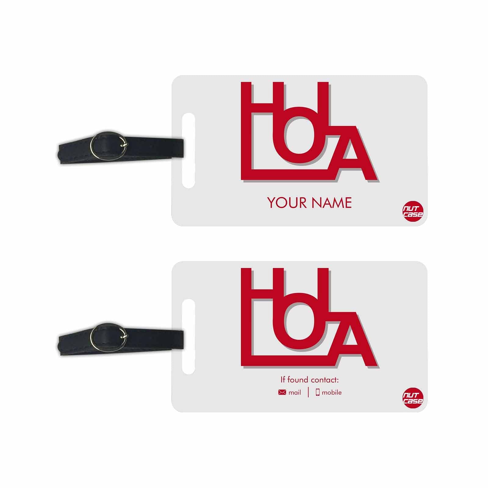 New Customized Travel Luggage Tag - Add your Name - Set of 2 Nutcase