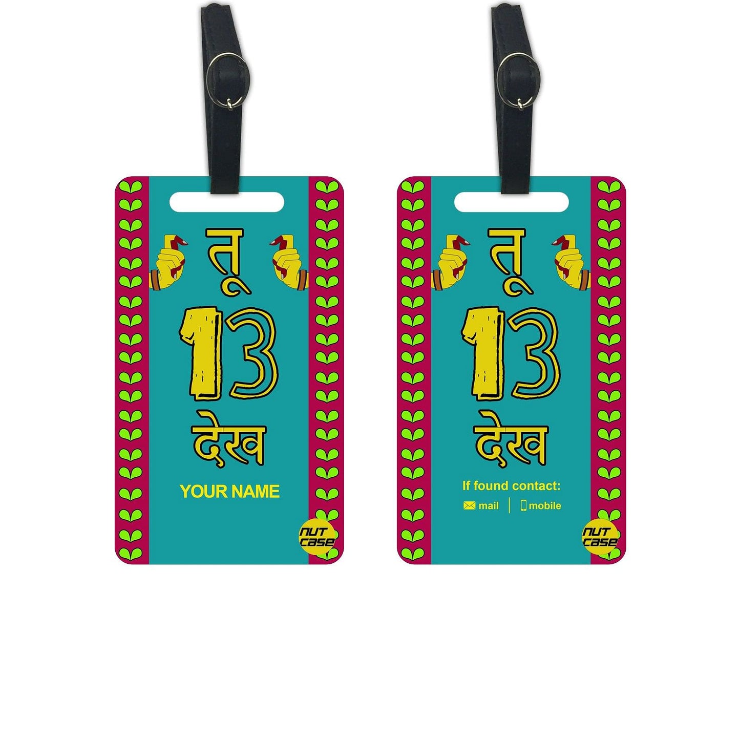 Fancy Personalized Luggage Tag - Add your Name - Set of 2 Nutcase
