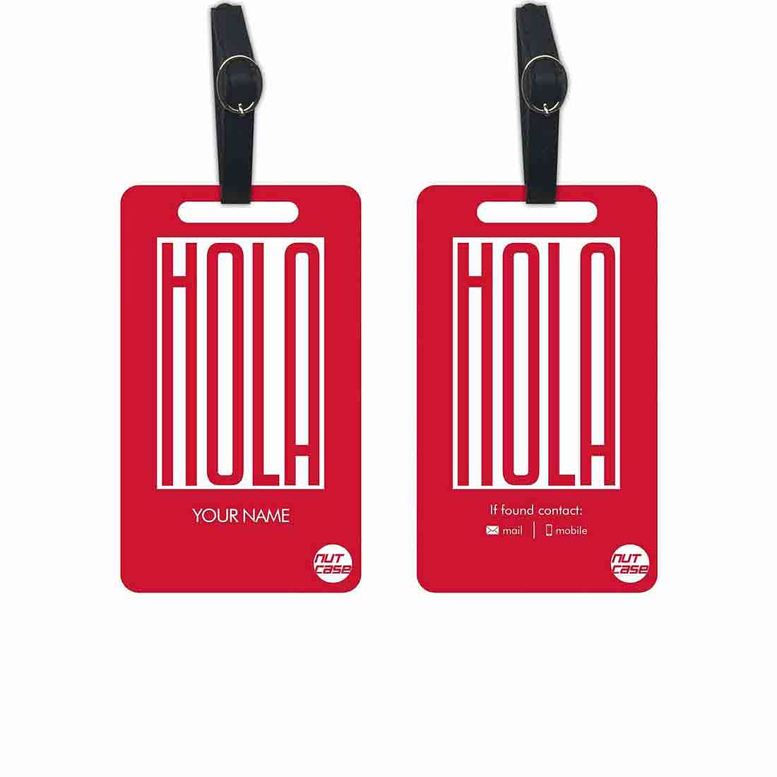 Personalized small Luggage Tag - Add your Name - Set of 2 Nutcase