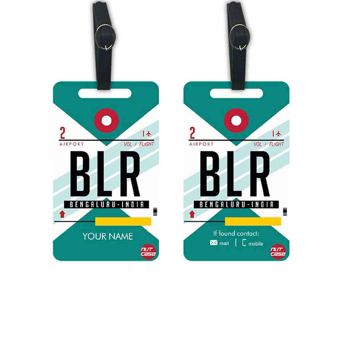 Customized Travel Luggage Tag Gift Set - Add your Name - Set of 2 Nutcase