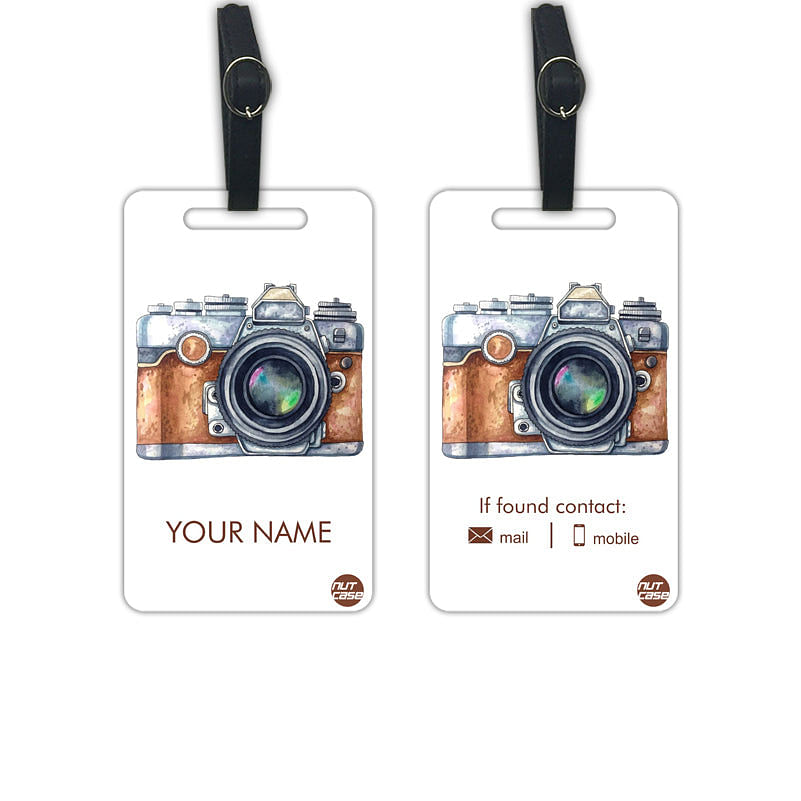Custom-Made Leather Luggage Tags - Labels for Photographers-Set of 2 Nutcase