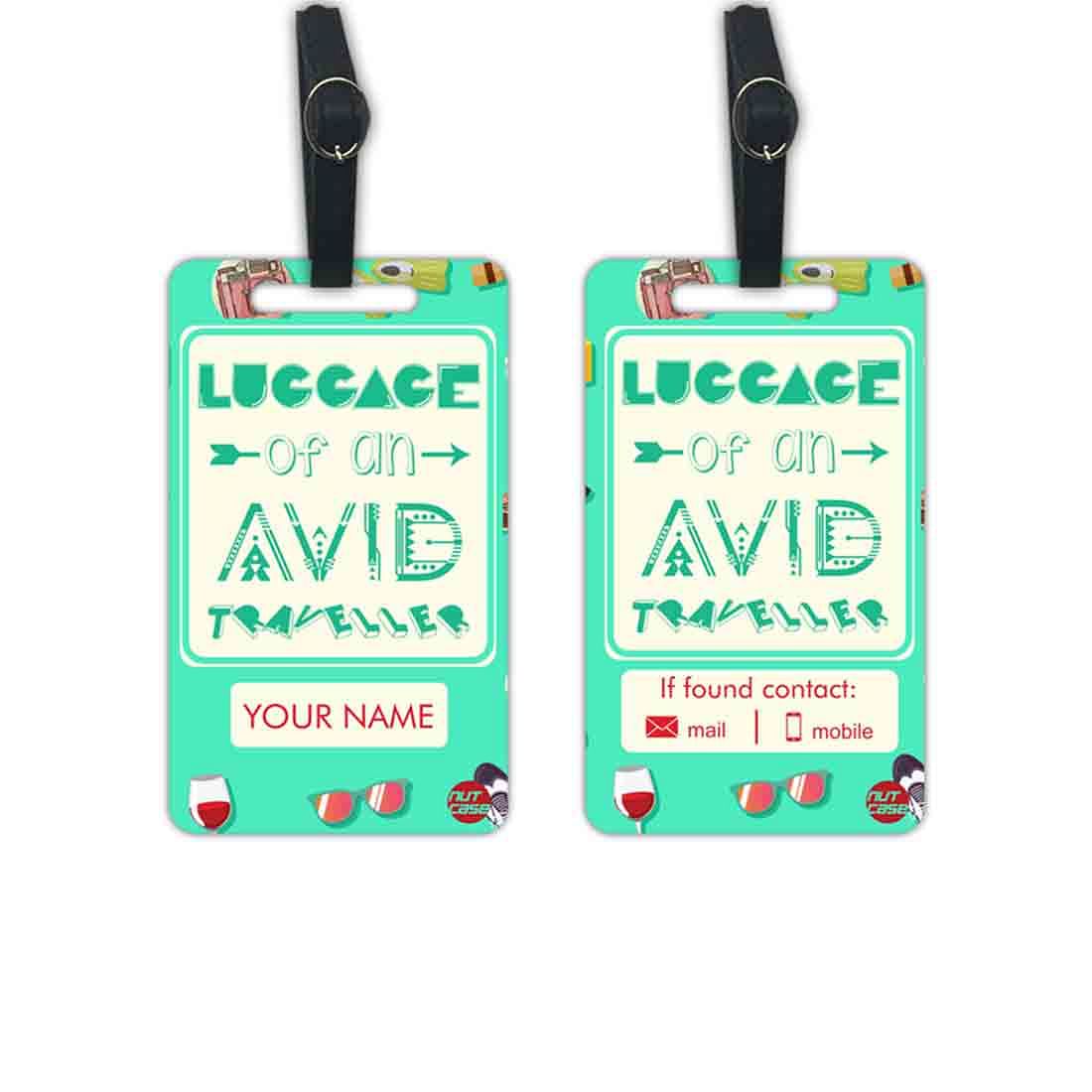 Custom Suitcase Luggage Tag for Gift - Add your Name - Set of 2 Nutcase