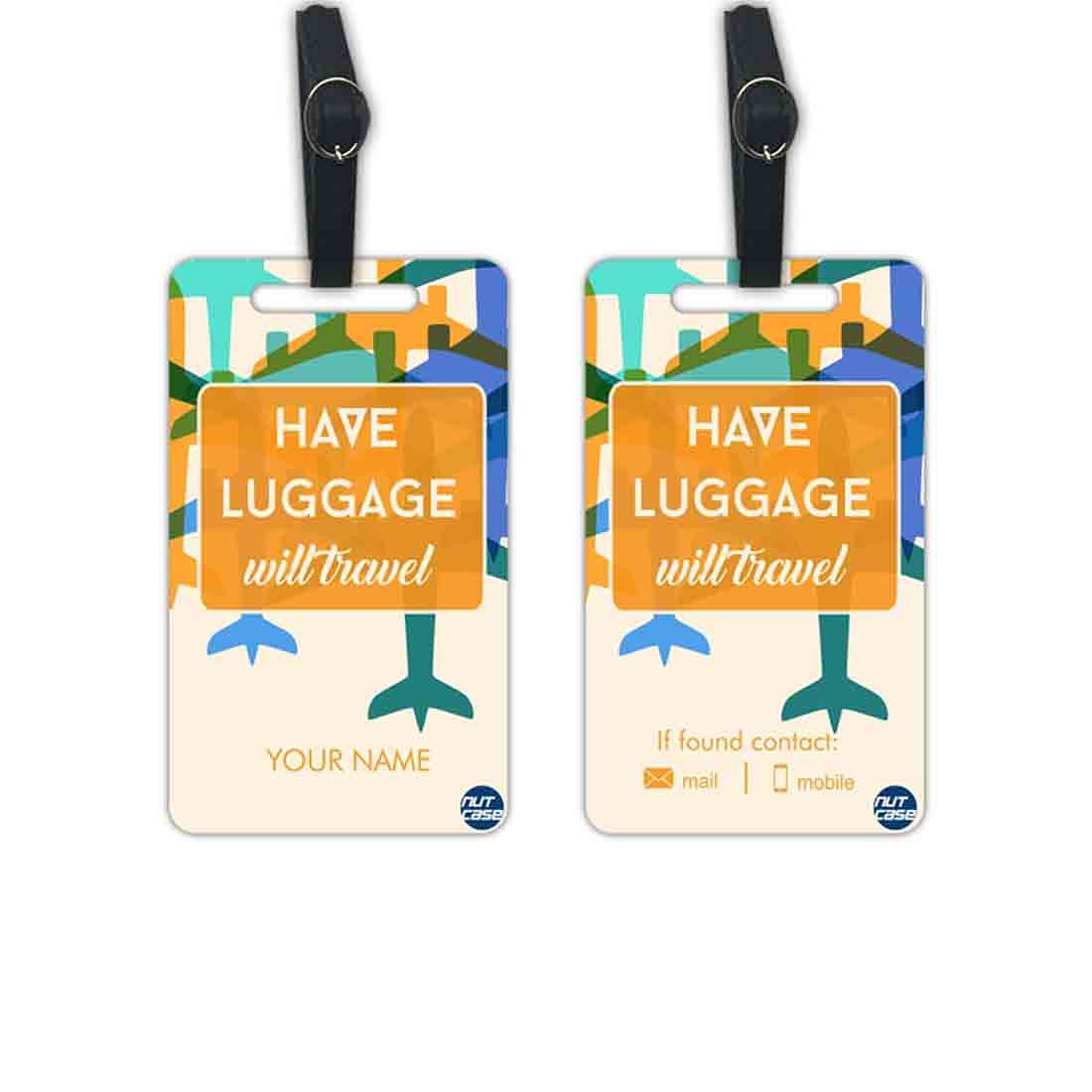 Cool Personalized Travel Luggage Tag - Add your Name - Set of 2 Nutcase
