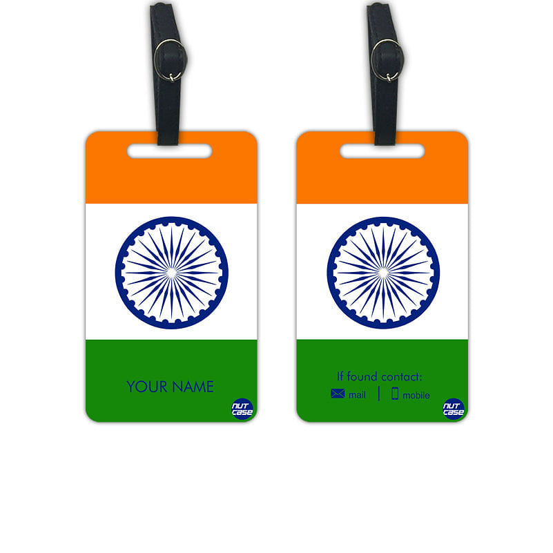 Best Personalized Luggage Tag Bag Label with your Name - Set of 2 - Indian  Flag Nutcase