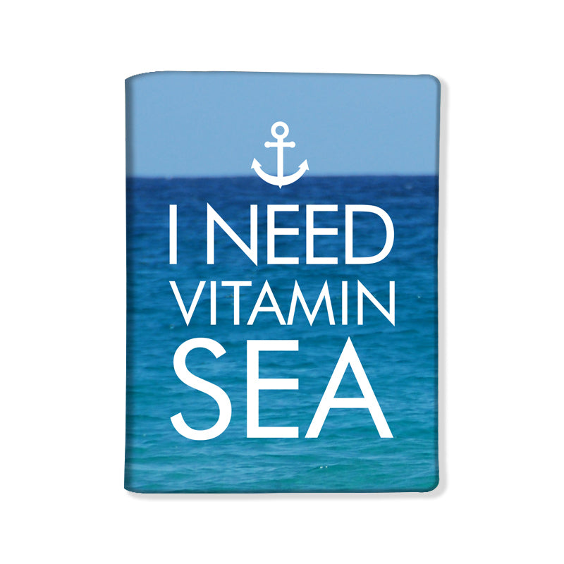 Passport Cover Holder Travel Case With Luggage Tag - I Need Vitamin Sea Nutcase