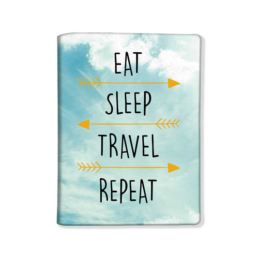 Designer Passport Cover - Eat Sleep Travel Repeat Nutcase