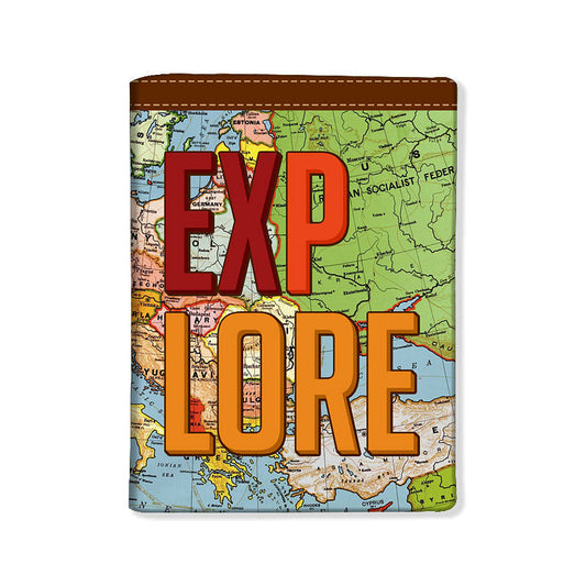 Designer Passport Cover - Explore Map Nutcase