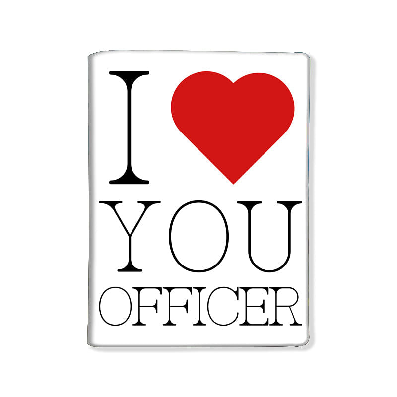 Funny  Designer Passport Cover - I Love Officer White Nutcase