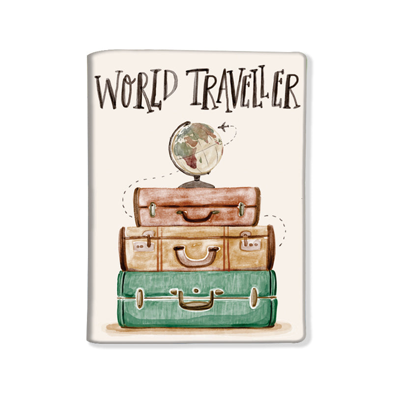 Passport Cover Holder Travel Case With Luggage Tag - World Traveller Nutcase