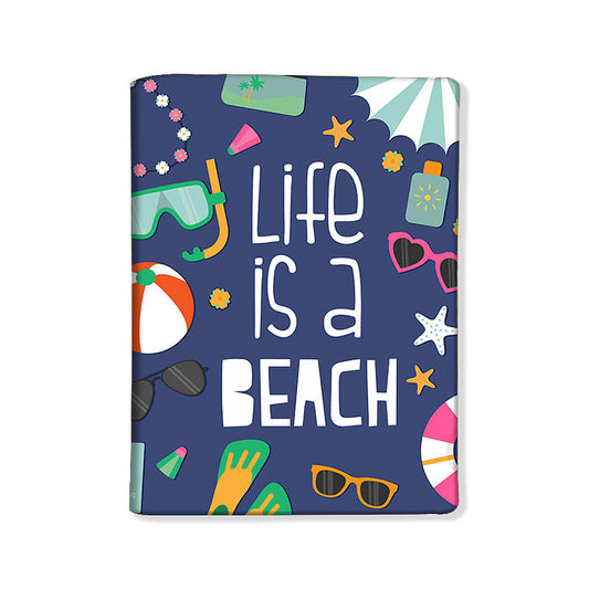 Designer Passport Cover - Life Is a Beach Blue Nutcase