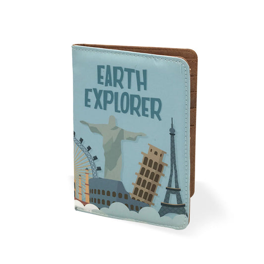 Passport Cover Wallet Travel Document Organizer  - Earth Explorer Nutcase