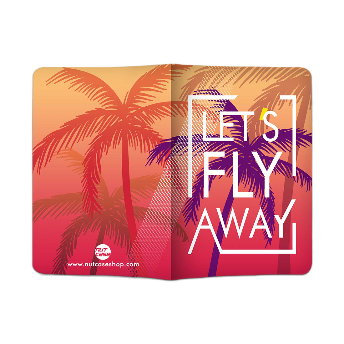 Passport Cover Holder Travel Case With Luggage Tag - Let's Fly Away Nutcase
