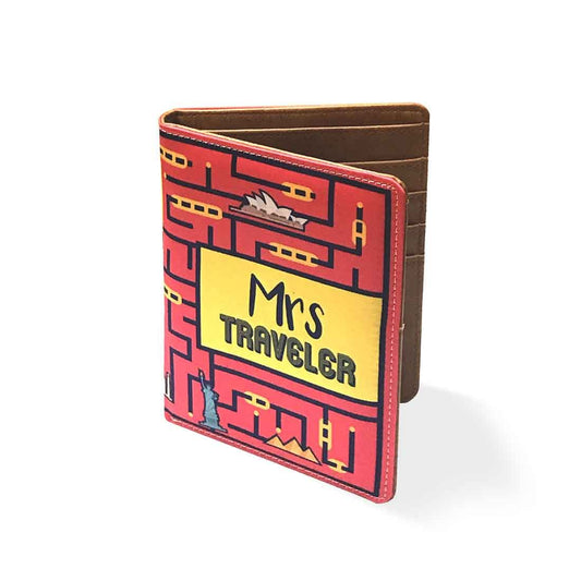 Passport Cover For Couples Travel Wallet Organizer  - Mrs Traveler Pink Nutcase