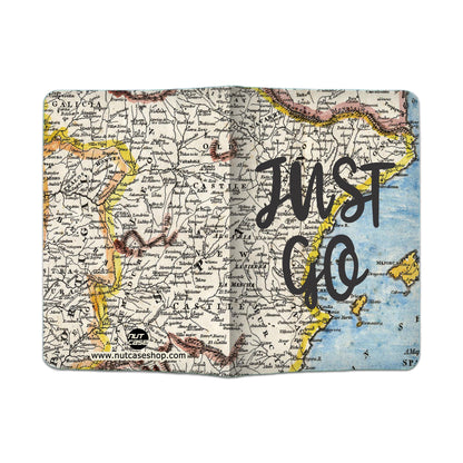 Passport Cover Holder Travel Case With Luggage Tag - Just Go Nutcase