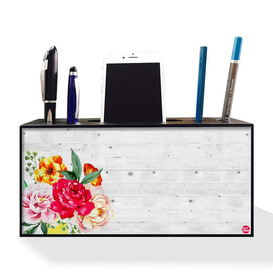 Pen Mobile Stand Holder Desk Organizer - Roses Nutcase
