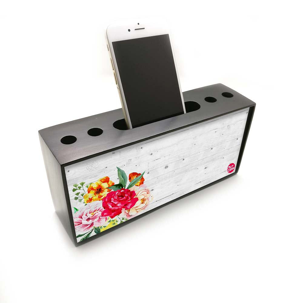 Pen Mobile Stand Holder Desk Organizer - Roses Nutcase