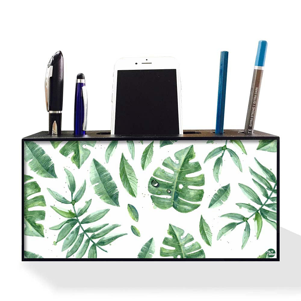 Pen Mobile Stand Holder Desk Organizer - Happy Leaves Nutcase