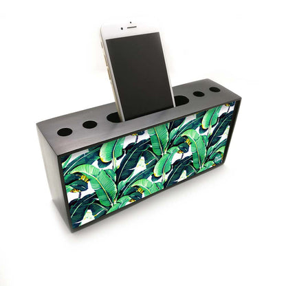 Mobile Phone Holder Pen Desk Organizer for Office - Banana Leaves Nutcase