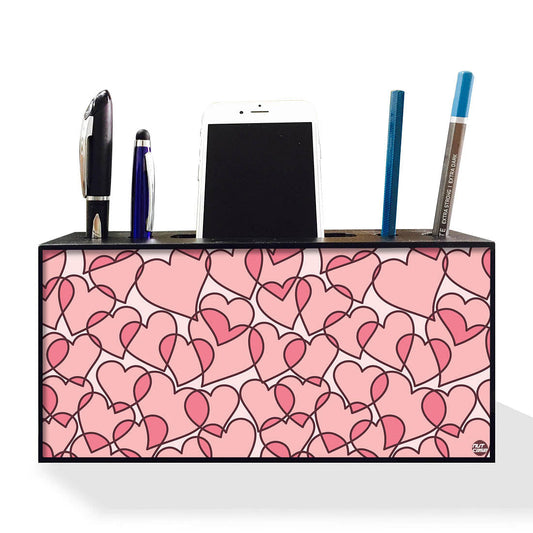 Pen Mobile Stand Holder Desk Organizer - Hearts Everywhere Nutcase