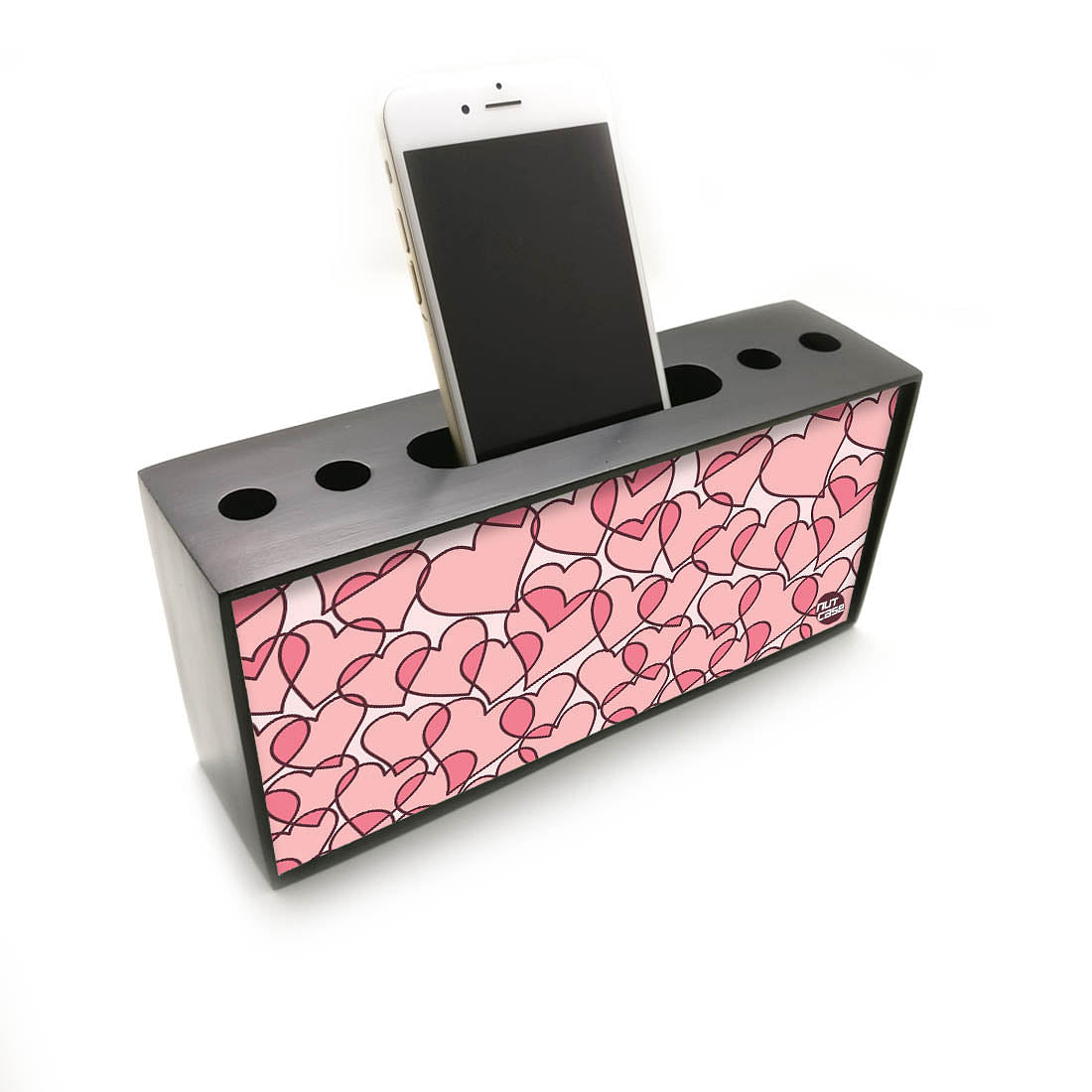 Pen Mobile Stand Holder Desk Organizer - Hearts Everywhere Nutcase