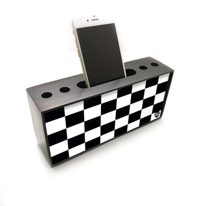 Mobile Stand and Pen Holder for Office & Study Table - Chess Pattern Nutcase