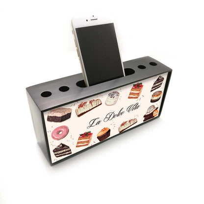 Wooden Pen Mobile Stand Holder Desk Organizer for Office - Cake Nutcase