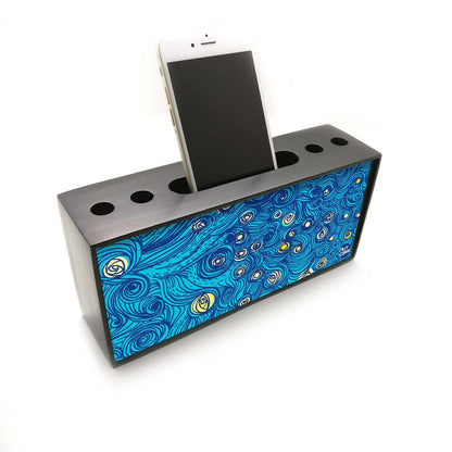 Pen Mobile Stand Holder Desk Organizer - Starry Starry Night Nutcase