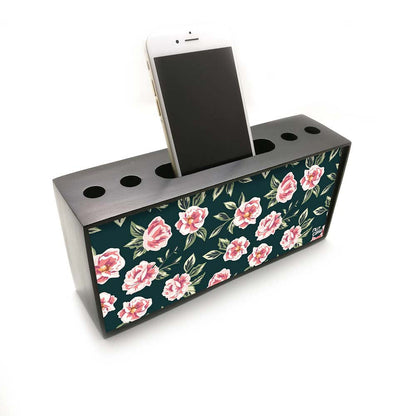 Pen Mobile Stand Holder Desk Organizer - Pink Rose Nutcase