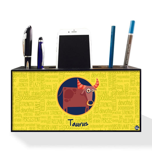 Pen Mobile Stand Holder Desk Organizer - Taurus Yellow Nutcase